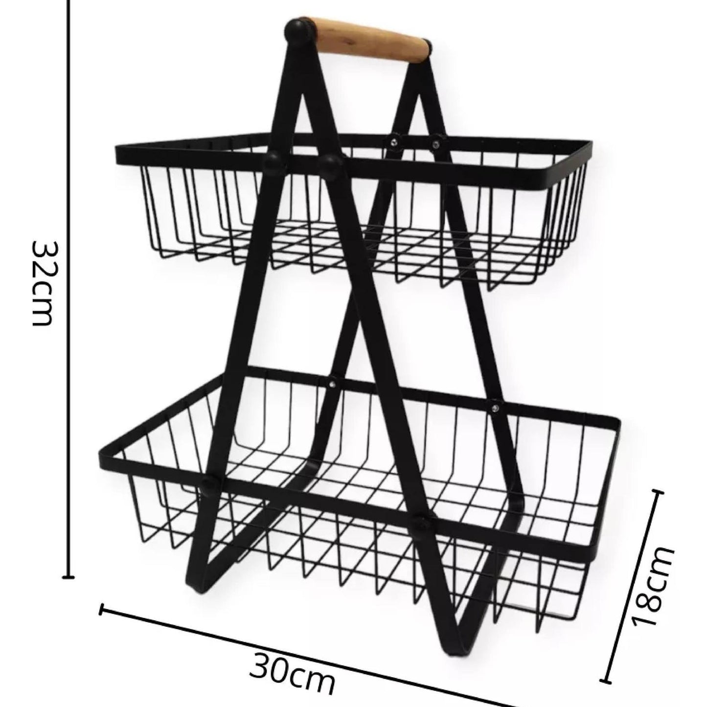 Cesta Metalica De 2 Niveles Frutas